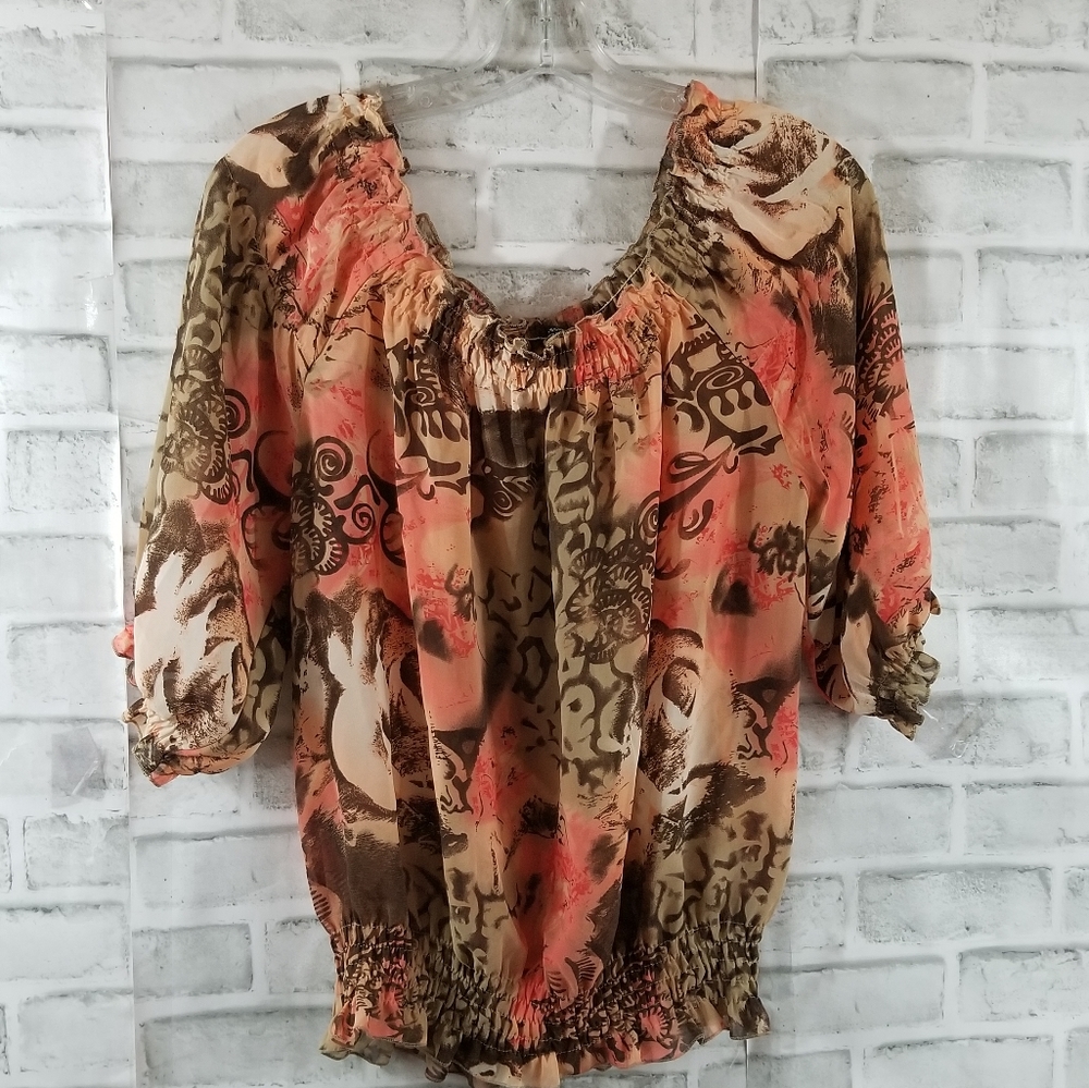 Belissimo new York sheer blouse shirt tops